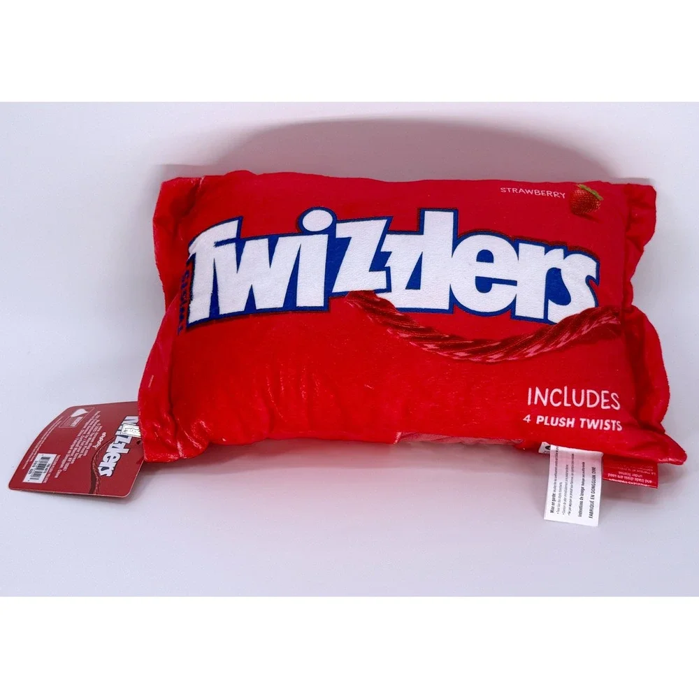 Twizzlers Strawberry Candy Plush Pillow with 4 Removable Plush Twists Iscream